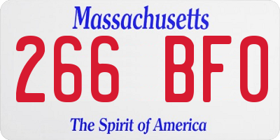 MA license plate 266BF0