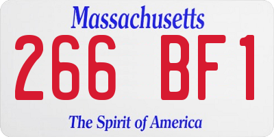 MA license plate 266BF1