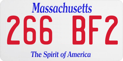 MA license plate 266BF2