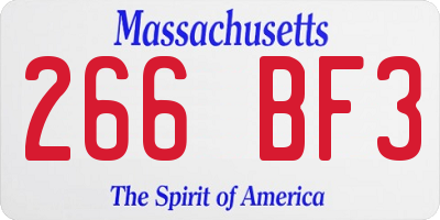MA license plate 266BF3