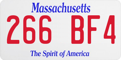 MA license plate 266BF4