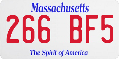 MA license plate 266BF5