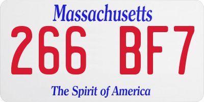 MA license plate 266BF7