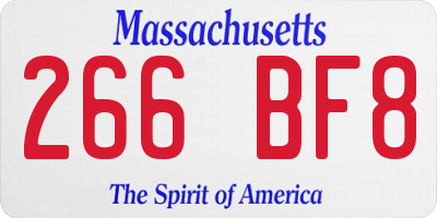 MA license plate 266BF8