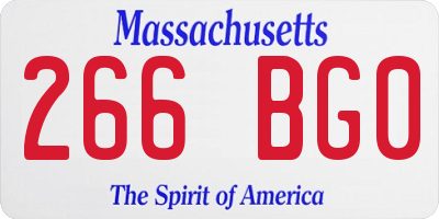 MA license plate 266BG0