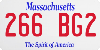 MA license plate 266BG2