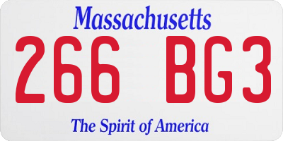 MA license plate 266BG3