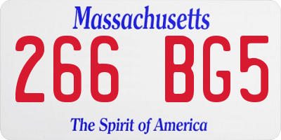 MA license plate 266BG5