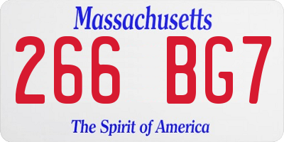 MA license plate 266BG7