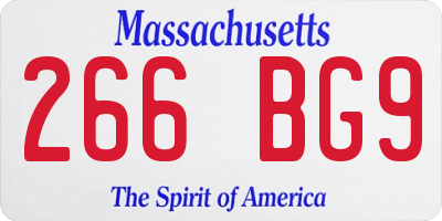 MA license plate 266BG9