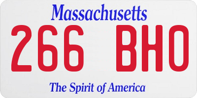 MA license plate 266BH0