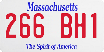 MA license plate 266BH1