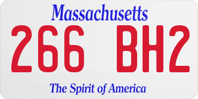MA license plate 266BH2