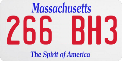 MA license plate 266BH3