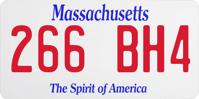 MA license plate 266BH4