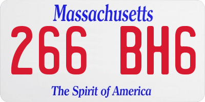MA license plate 266BH6