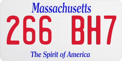MA license plate 266BH7