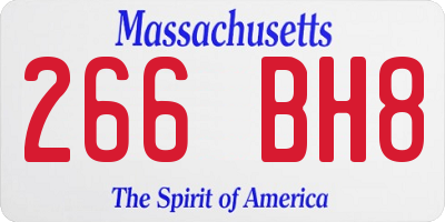 MA license plate 266BH8