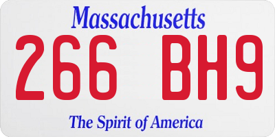 MA license plate 266BH9