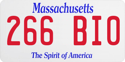 MA license plate 266BI0