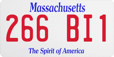 MA license plate 266BI1