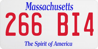 MA license plate 266BI4