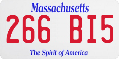 MA license plate 266BI5