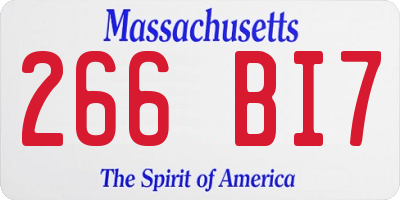 MA license plate 266BI7