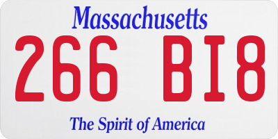 MA license plate 266BI8