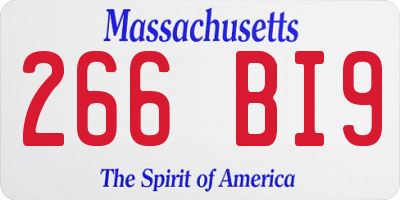 MA license plate 266BI9