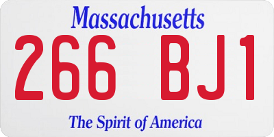 MA license plate 266BJ1