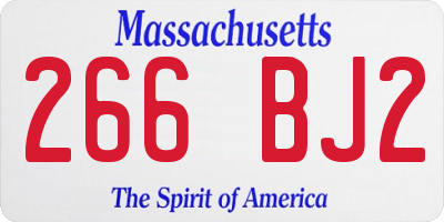 MA license plate 266BJ2