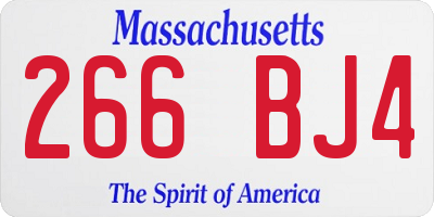 MA license plate 266BJ4