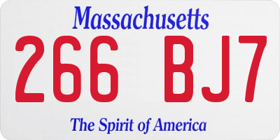 MA license plate 266BJ7