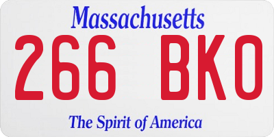 MA license plate 266BK0