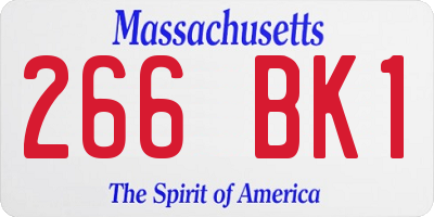 MA license plate 266BK1