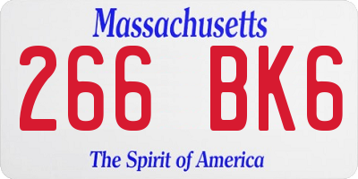 MA license plate 266BK6