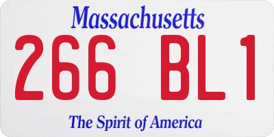MA license plate 266BL1