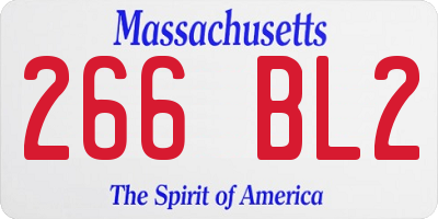 MA license plate 266BL2