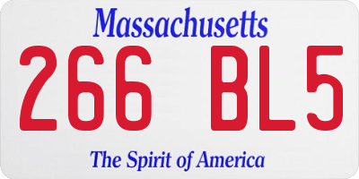 MA license plate 266BL5