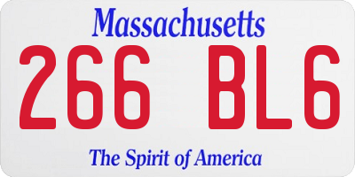 MA license plate 266BL6