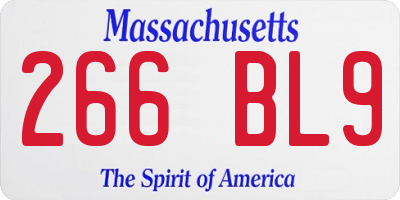 MA license plate 266BL9