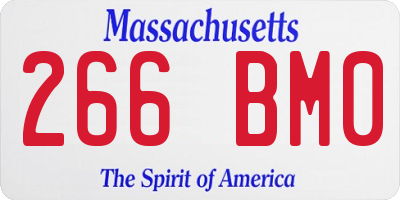 MA license plate 266BM0