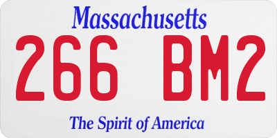 MA license plate 266BM2
