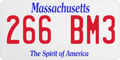 MA license plate 266BM3