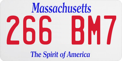 MA license plate 266BM7