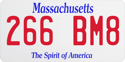 MA license plate 266BM8