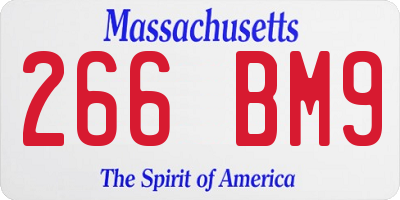 MA license plate 266BM9