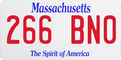 MA license plate 266BN0