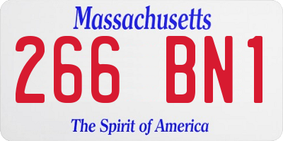 MA license plate 266BN1